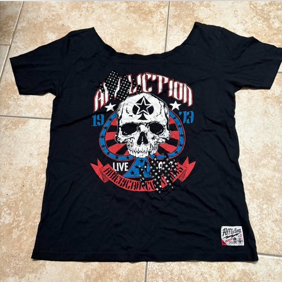 Affliction Black Tee - Picture 1 of 8